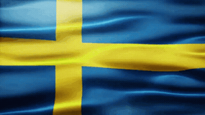 Blue And Yellow Flag With Cross GIF