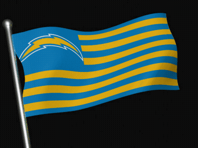 Blue And Yellow Flag With Lightning Bolt Waving GIF