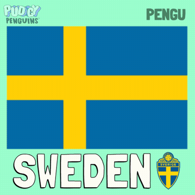Blue And Yellow Flag With Sweden GIF