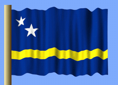 Blue And Yellow Flag With Two White Stars GIF