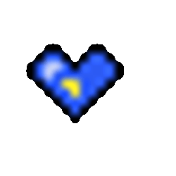 Blue And Yellow Heart Beats GIF