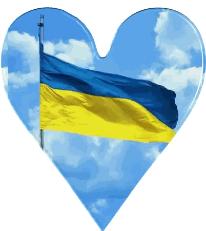 Blue And Yellow Heart Flag Sticker
