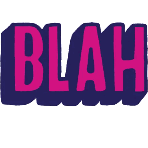 Blue And Yellow Sign Saying Blah And Zzupto.com Sticker