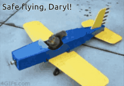 Blue And Yellow Toy Airplane Safe Flying Daryl GIF