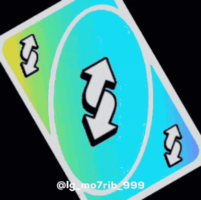 Carta Uno azul y amarilla con flechas GIF