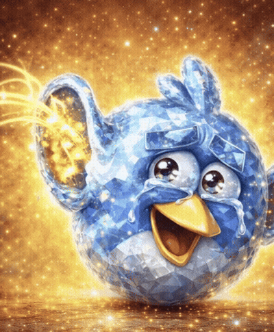 Blue Angry Bird With Tears GIF