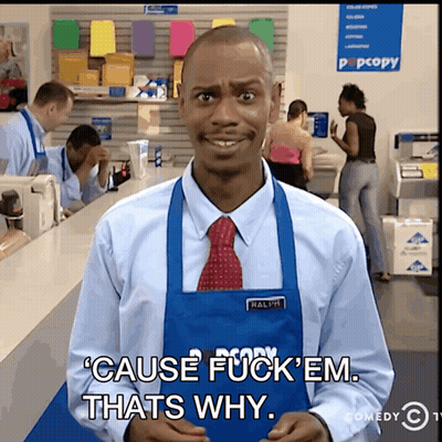Blue Apron Man Cause Fuck Em That's Why GIF