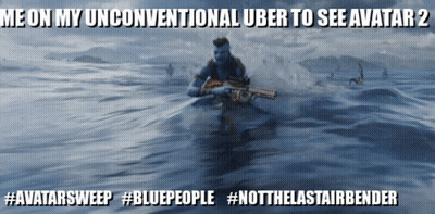 Blue Avatar Holding Gun Poster GIF