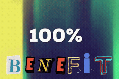Blue Background 100% Benefit GIF