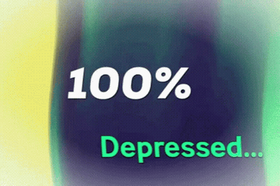 Blue Background 100% Depressed GIF