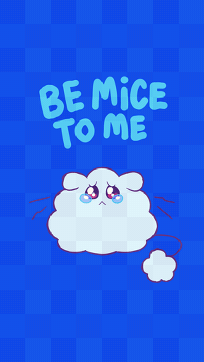 Blue Background Be Nice To Me Sniff GIF