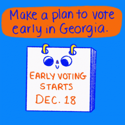 Blue Background Calendar Make A Plan To Vote Early In Georgia Early Voting Starts Dec 18 GIF