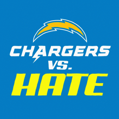 Blue Background Chargers Vs Hate GIF