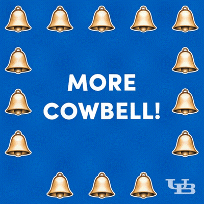 Blue Background Cow And Bells More Cowbell GIF