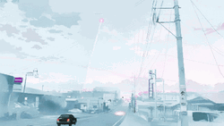 Blue Background During Anime Snow GIF