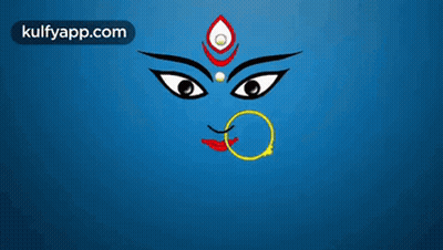 Blue Background Goddess Happy Dussehra GIF