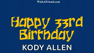 Blue Background Happy 33Rd Birthday Kody Allen GIF