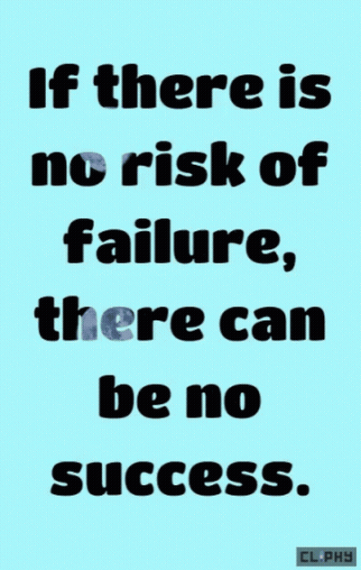Blue Background If There Is No Risk Of Failure There Can Be No Success GIF