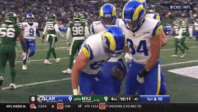 Blue Background Los Angeles Rams Logo GIF