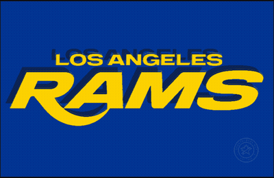 Blue Background Los Angeles Rams Logo GIF