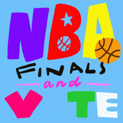Blue Background NBA Finals Vote Sign GIF