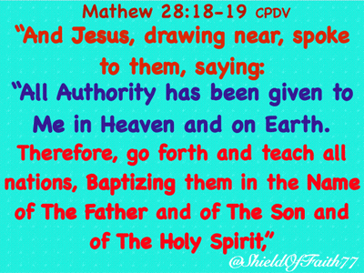 Blue Background Red Text Mathew 28 18-19