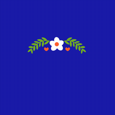 Blue Background Saying Congrats With Flower GIF