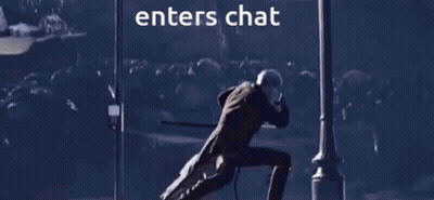Blue Background Saying Enters Chat GIF