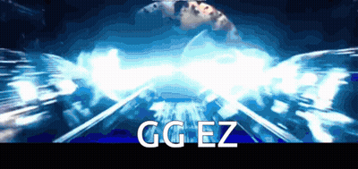 Blue Background Saying GG EZ GIF