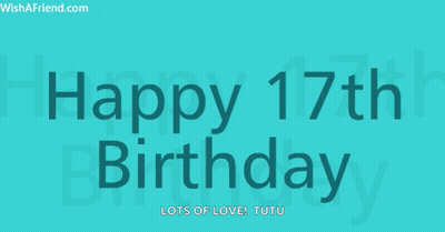 Blue Background Saying Happy 17Th Birthday GIF