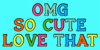 Blue Background Saying OMG So Cute Love That GIF