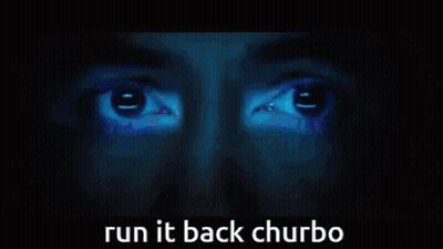 Blue Background Saying Run It Back Churbo GIF