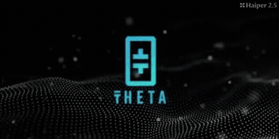 Blue Background Saying Theta Blockchain GIF