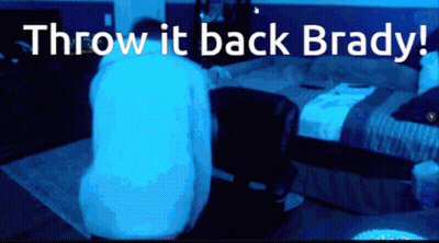 Blue Background Saying Throw It Back Brady GIF