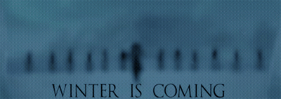 Blue Background Saying Winter Is Coming GIF