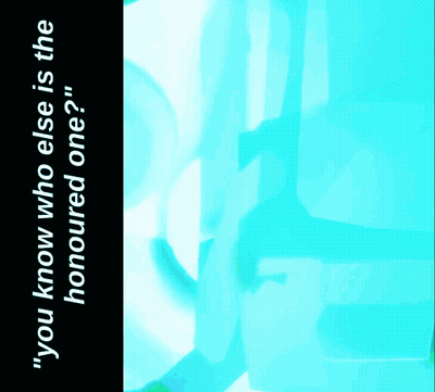Blue Background Saying You Know Who Else Is The Honoured One GIF