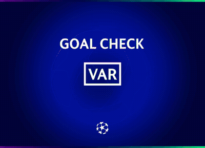 Blue Background Soccer Ball Goal Check Var GIF