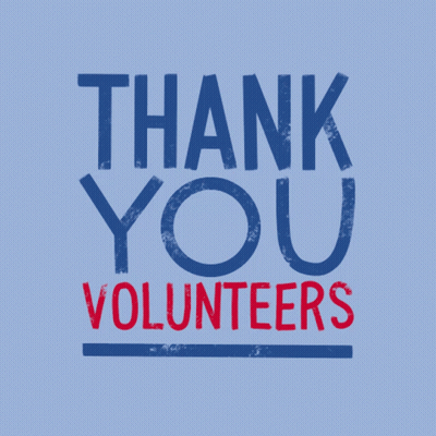 Blue Background Thank You Volunteers GIF