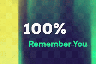 Blue Background With 100% Remember You GIF