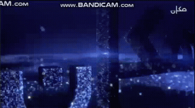 Blue Background With Arabic Writing And Lights GIF