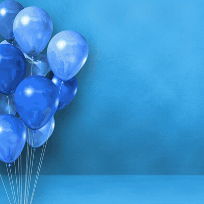 Blue Background With Balloons Feliz Cumpleanos Birthday GIF