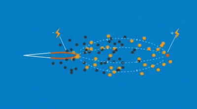 Blue Background With Dots and Lightning Bolt