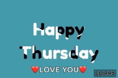 Blue Background With Happy Thursday GIF