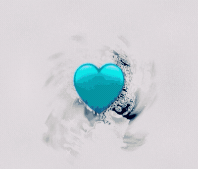 Blue Background With Heart Saying Love GIF