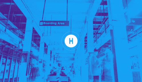 Blue Background With Hedera Hashgraph In White GIF