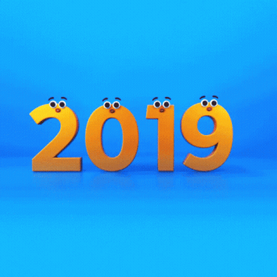 Blue Background With Orange 2019 GIF