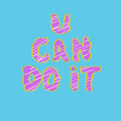 Blue Background With Purple U Can Do It GIF