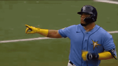 Blue Background With Rays Win In Yellow GIF
