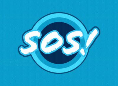 Blue Background With SOS In White Letters GIF