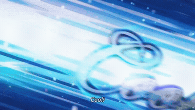 Blue Background With Swirl Saying Cool GIF